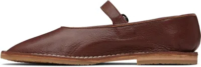 Hereu Brown Brava Supple Shiny Mary Janes In Brown