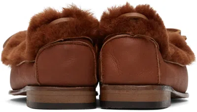 Hereu Tan Tilla Shearling Loafers In Brown