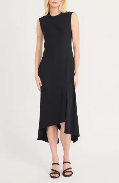Luxely Women's Asymmetrical Midi Dress In Black