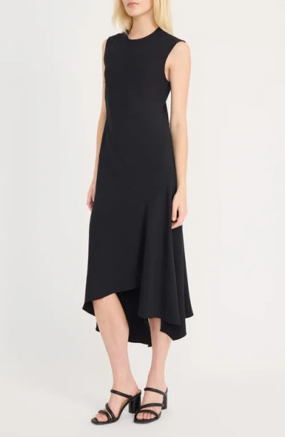 Luxely Women's Asymmetrical Midi Dress In Black