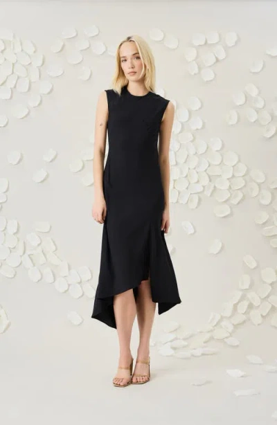 Luxely Women's Asymmetrical Midi Dress In Black