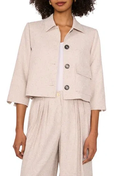 Vince Camuto Cropped One Pocket Jacket In White