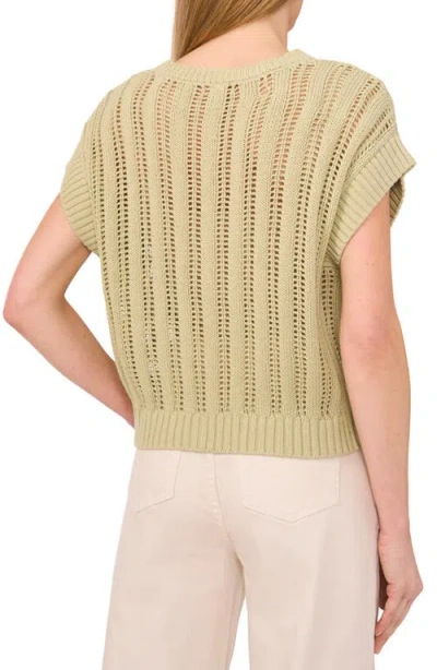 Halogen ® Open Stitch Short Sleeve Sweater In Green