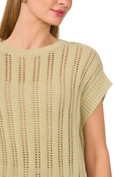 Halogen ® Open Stitch Short Sleeve Sweater In Green