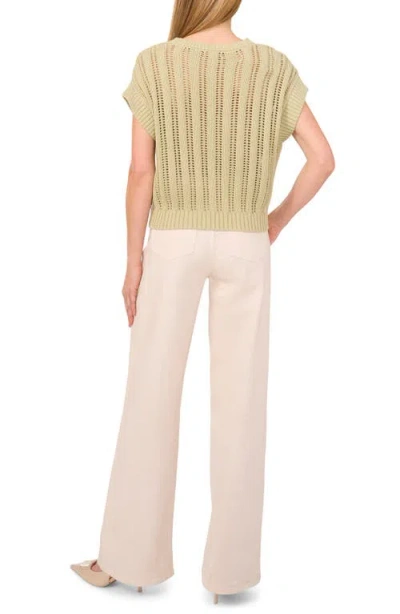 Halogen ® Open Stitch Short Sleeve Sweater In Green