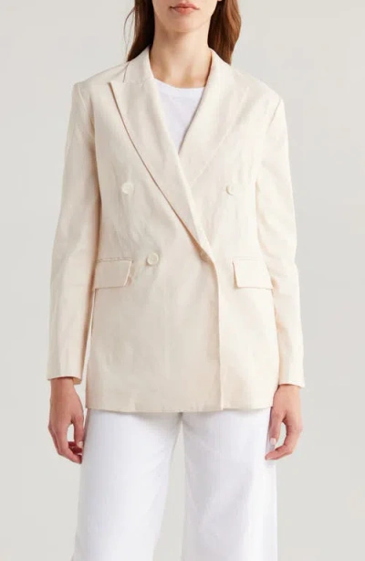 Rag & Bone Emile Double-breasted Linen Blazer In Neutral