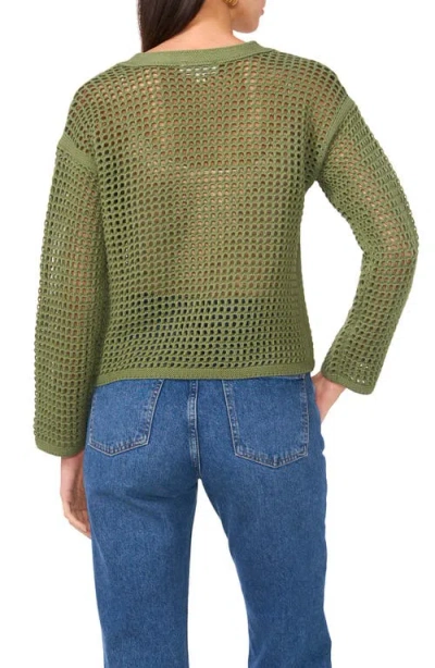 Two By Vince Camuto Open Stitch Lace-up Top In Green