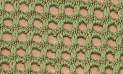 Two By Vince Camuto Open Stitch Lace-up Top In Green