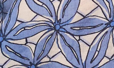 Two By Vince Camuto Floral Off The Shoulder Button-up Shirt In Blue