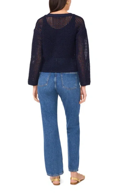 Two By Vince Camuto Open Stitch Lace-up Top In Blue