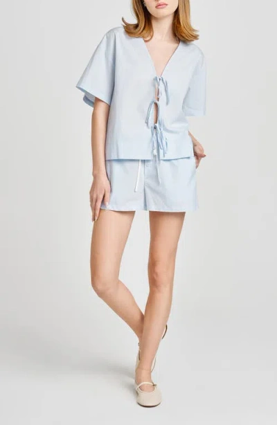 Wayf Tabitha Drawstring Shorts In Blue