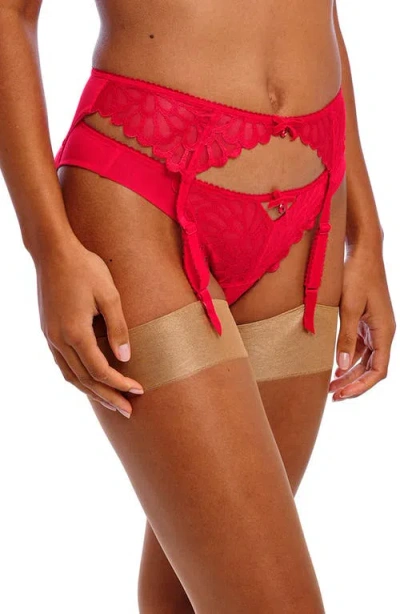 Freya Loveland Embroidered Mesh Garter Belt
