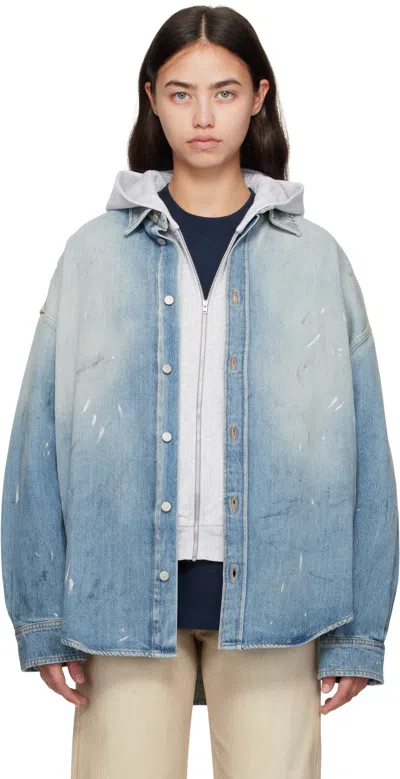 Acne Studios Blue Button-up Denim Shirt In Blue