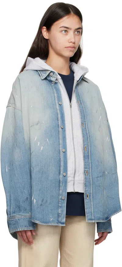 Acne Studios Blue Button-up Denim Shirt In Blue