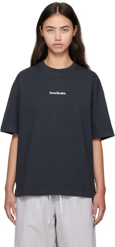 Acne Studios Logo-print T-shirt Dress In Black