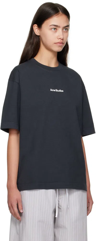 Acne Studios Logo-print T-shirt Dress In Black