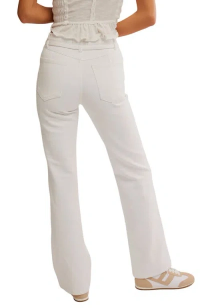 Free People Sabine Belted Slim Bootcut Jeans In White