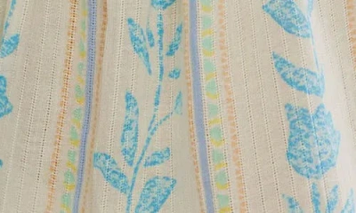 Free People Santorini Print Embroidered Puff Sleeve Tunic Top