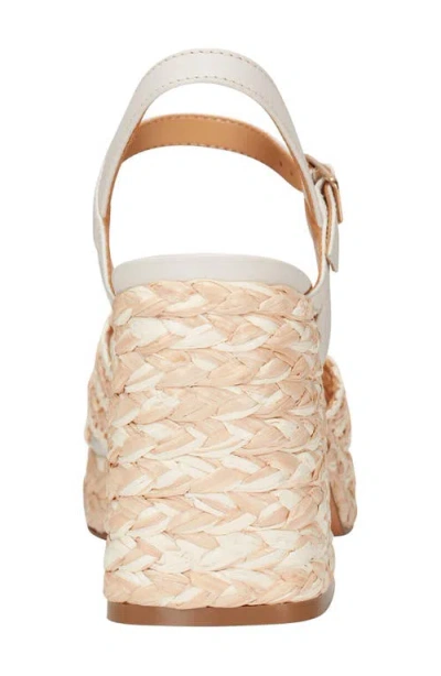 Marc Fisher Ltd Raffia Crisscross Ankle-strap Platform Sandals In Neutral