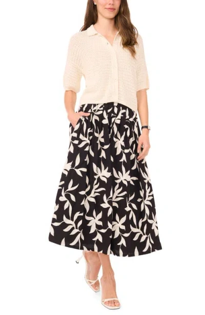 Halogen ® Open Stitch Button-up Polo Sweater In Neutral