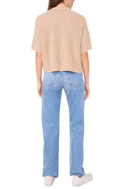 Halogen ® Open Stitch Button-up Polo Sweater In Neutral