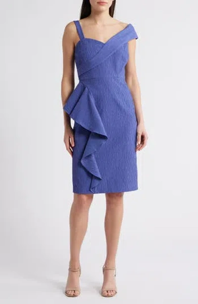 Js Collections Aerith Asymmetric Cocktail Dress In Blue