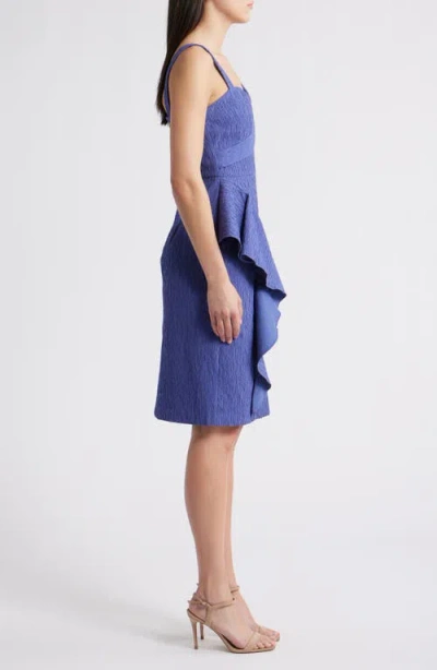 Js Collections Aerith Asymmetric Cocktail Dress In Blue