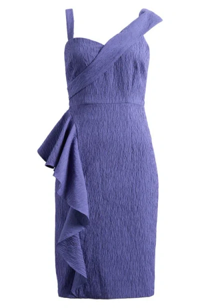 Js Collections Aerith Asymmetric Cocktail Dress In Blue