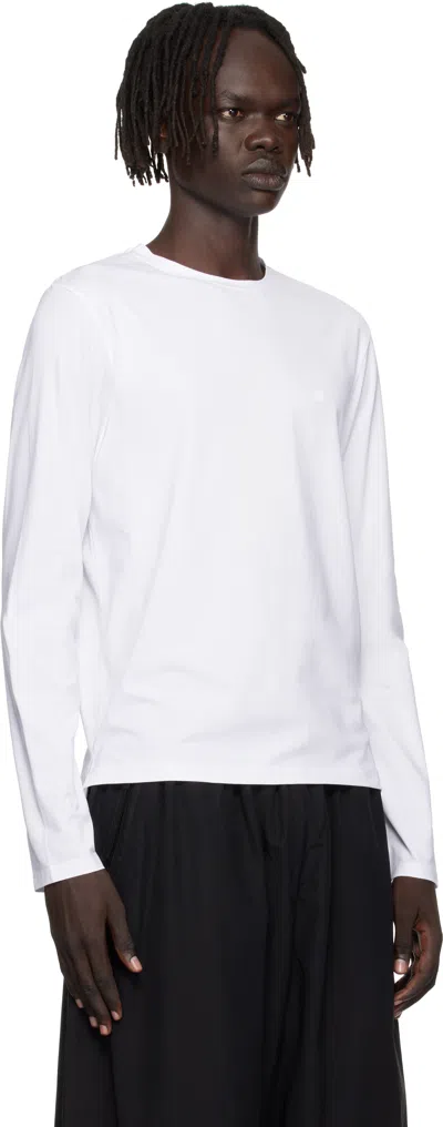 Acne Studios White Long Sleeve Regular Fit T-shirt In White