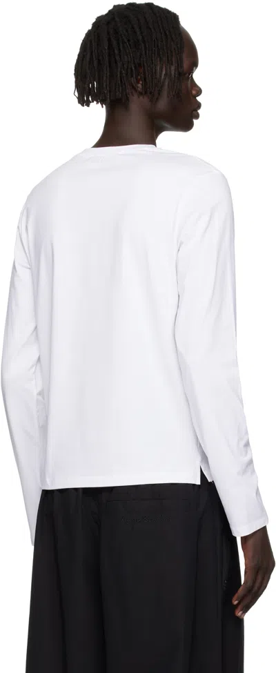 Acne Studios White Long Sleeve Regular Fit T-shirt In White