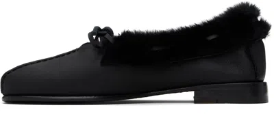 Hereu Fur-trimmed Leather Loafers In Black