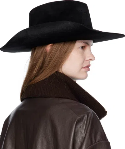 Ruslan Baginskiy Black 'rb' Monogram Cowboy Fedora In Black