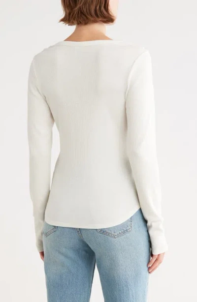Melrose And Market Long Sleeve Henley In White