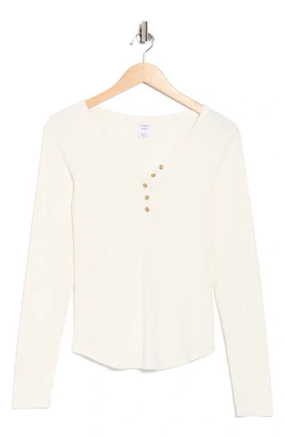 Melrose And Market Long Sleeve Henley In White