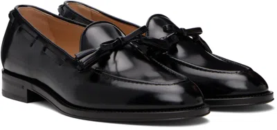 Valentino Bowshire Loafers In Black Glossy Calfskin In Black