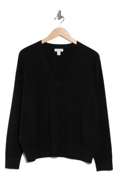 Nordstrom Rack V-neck Pullover Sweater In Black