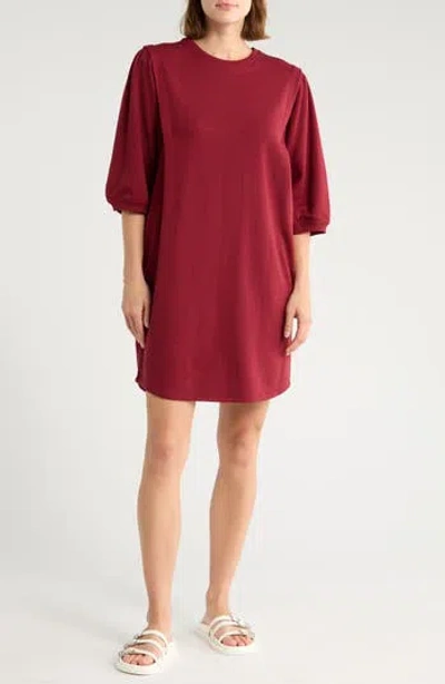 Melrose And Market Elbow Sleeve Sweatshirt Dress In Red