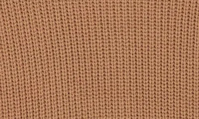 Leith Mock Neck Cap Sleeve Cotton Blend Sweater In Brown