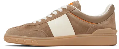 Valentino Upvillage Low-top Suede Sneakers In Neutral