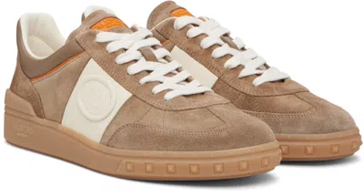 Valentino Upvillage Low-top Suede Sneakers In Neutral