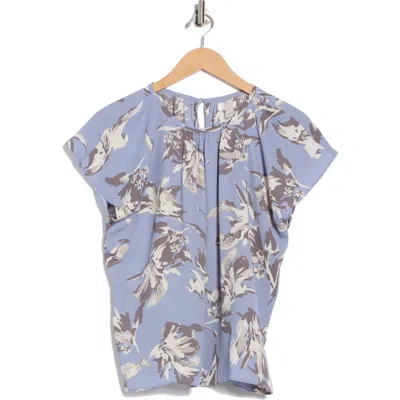 Nordstrom Rack Gathered Crewneck Short Sleeve Top In Blue