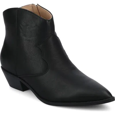 Journee Collection Journee Women's Taliah Medium And Wide Width Western Ankle Booties In Black