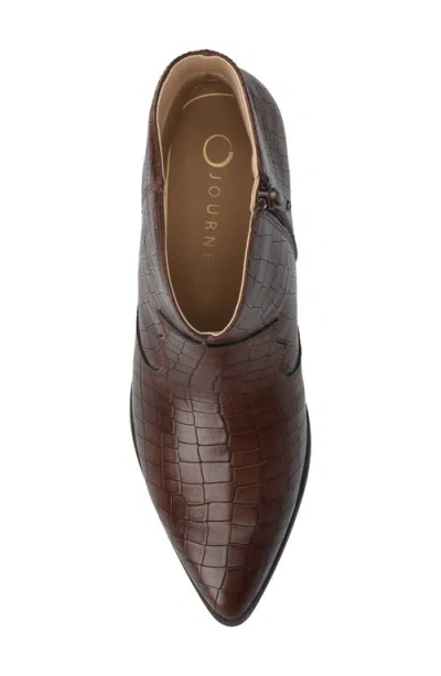 Journee Collection Women's Taliah Cuban Heel Comfort Ankle Booties In Brown