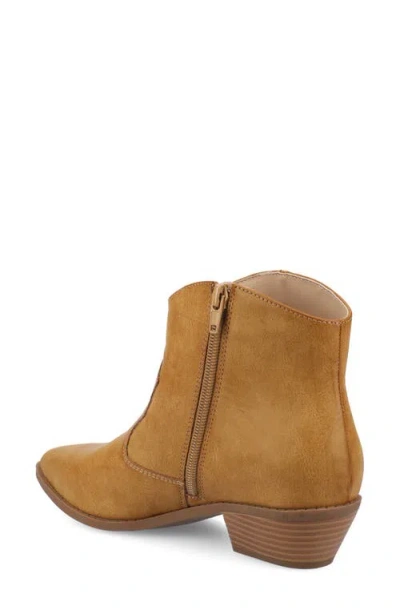 Journee Collection Journee Women's Taliah Medium And Wide Width Western Ankle Booties In Brown