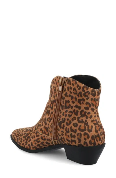 Journee Collection Women's Taliah Cuban Heel Comfort Ankle Booties In Brown