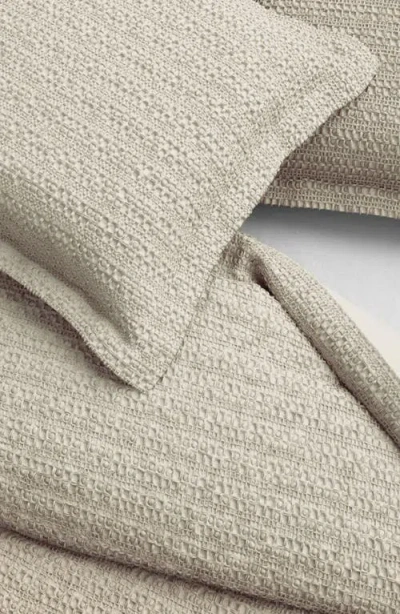 Woven & Weft Waffle Cotton Reversible Duvet & Sham Set In Brown