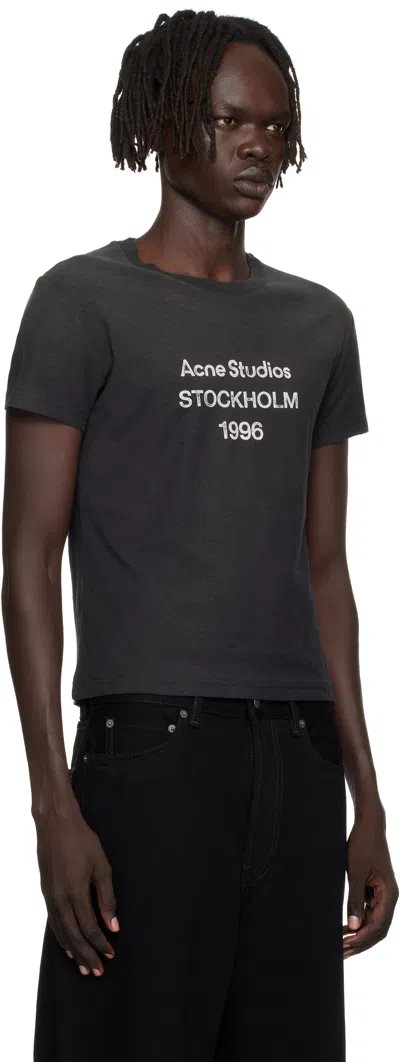 Acne Studios Black Logo T-shirt In Black