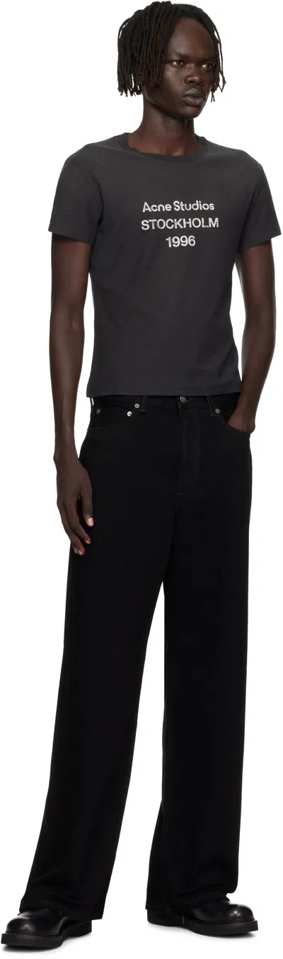 Acne Studios Black Logo T-shirt In Black