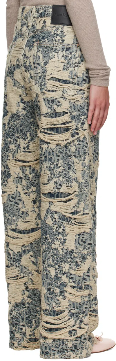 Acne Studios 1981 Distressed Mid-rise Wide-leg Organic Jeans In Multi