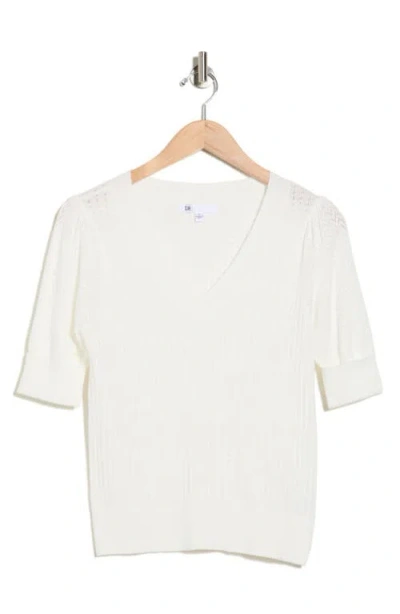 Dr2 By Daniel Rainn Pointelle Stitch Sweater In White